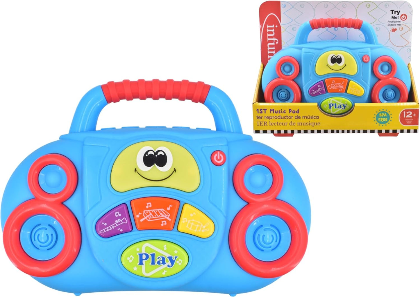 Infunbebe Kids Musical Microphone with Recording Playback and Sound Effects | Toddler Toys