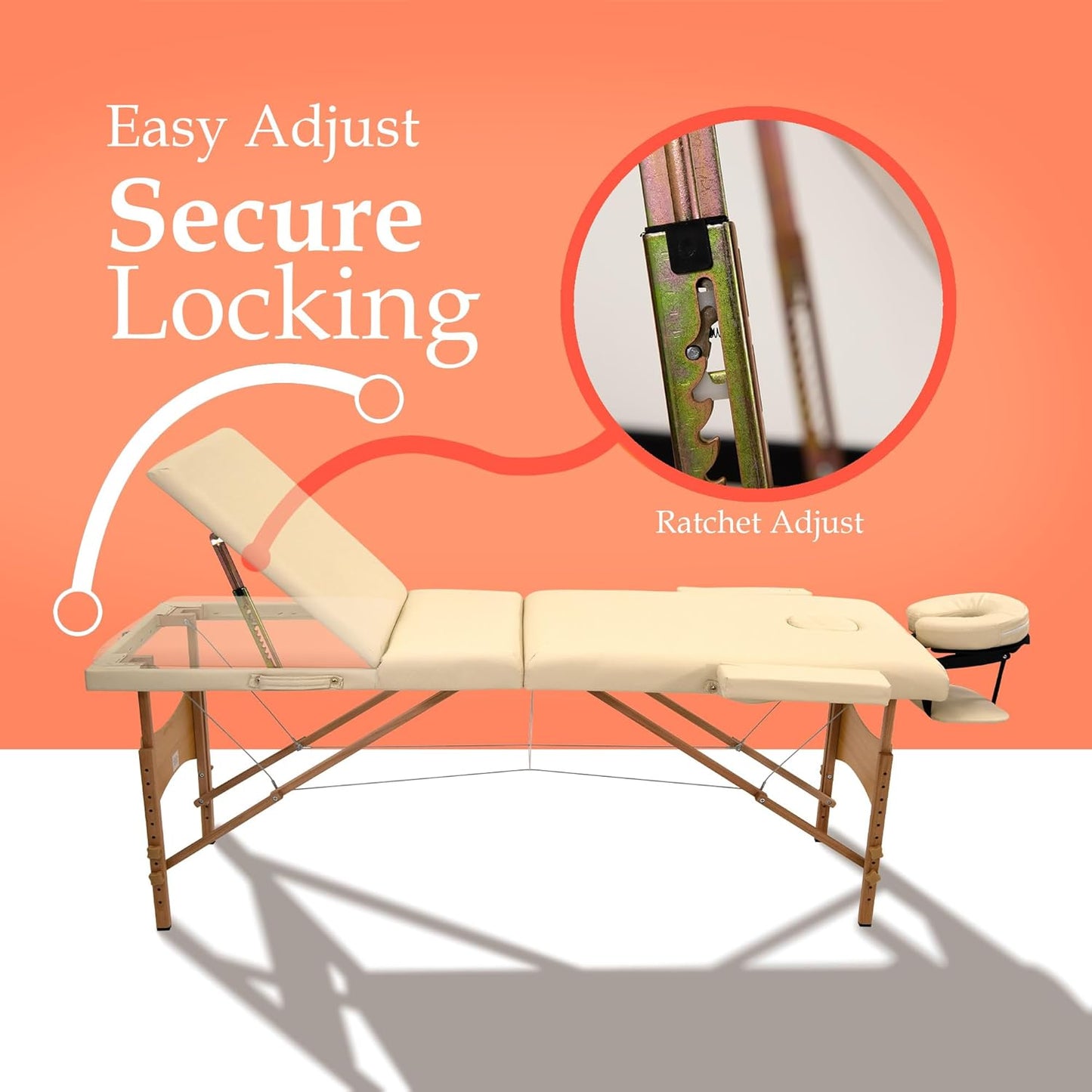 Inner Bliss Portable Massage Table 3 Section Folding Therapy Spa Bed