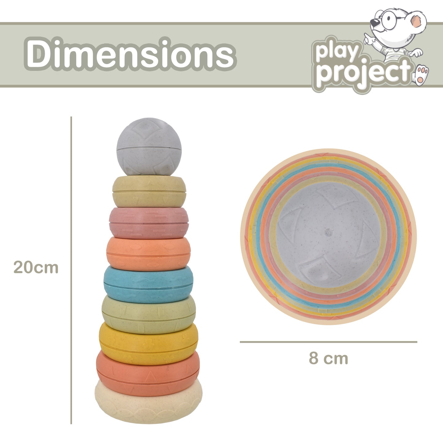 Play Project Baby Stacking Rings | Eco Friendly Baby Toys | Early Development & Activity Set