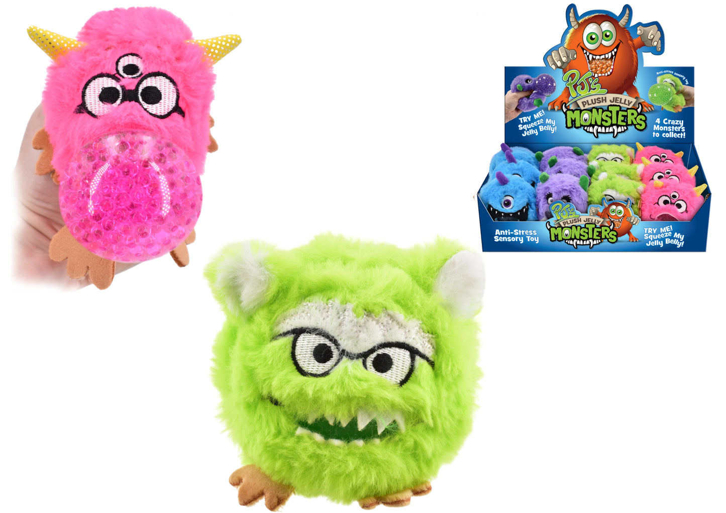 PLUSH JELLY SQUEEZERS - MONSTERS IN DISPLAY BOX