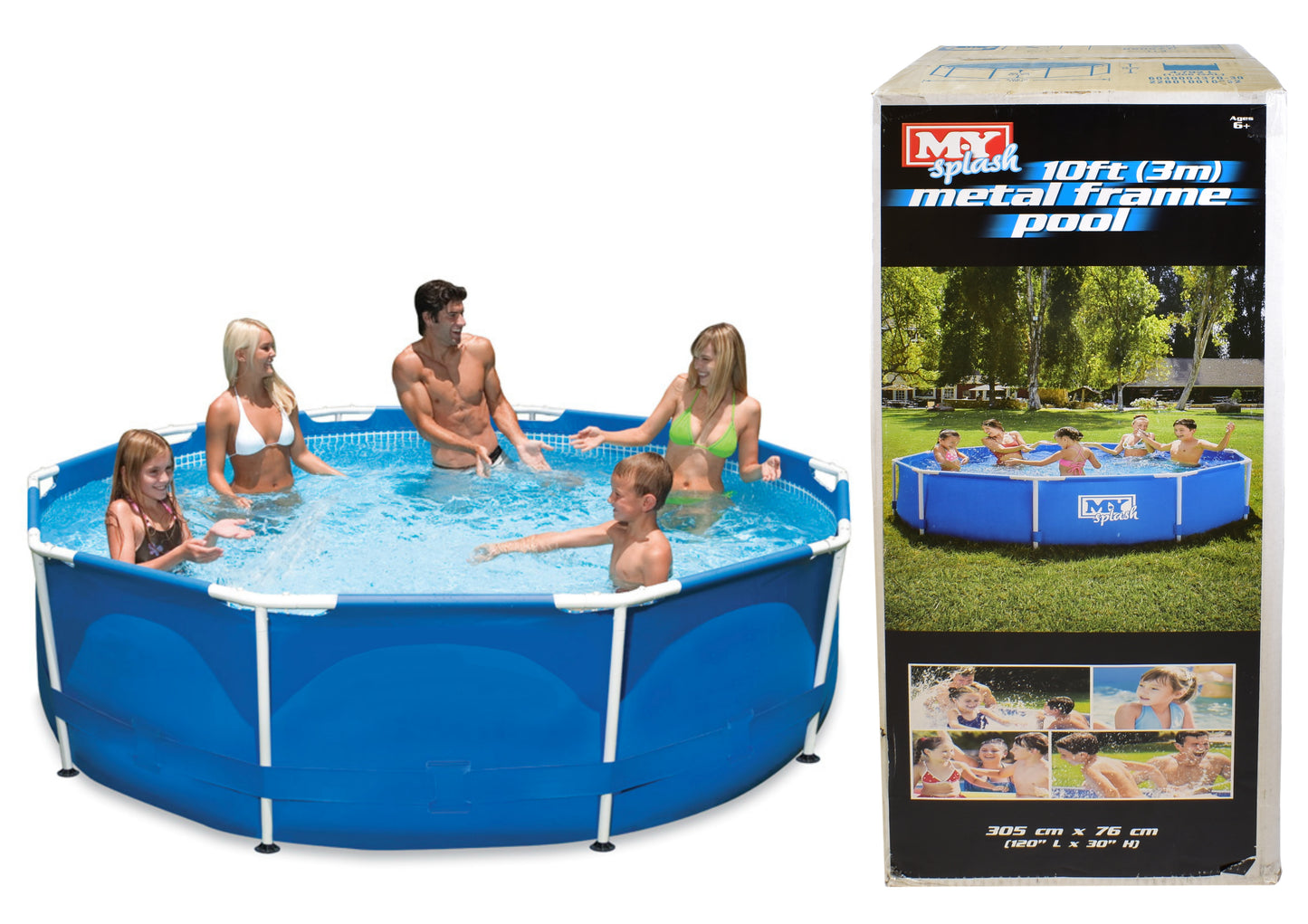 metal frame pool 10' x 30" m.y