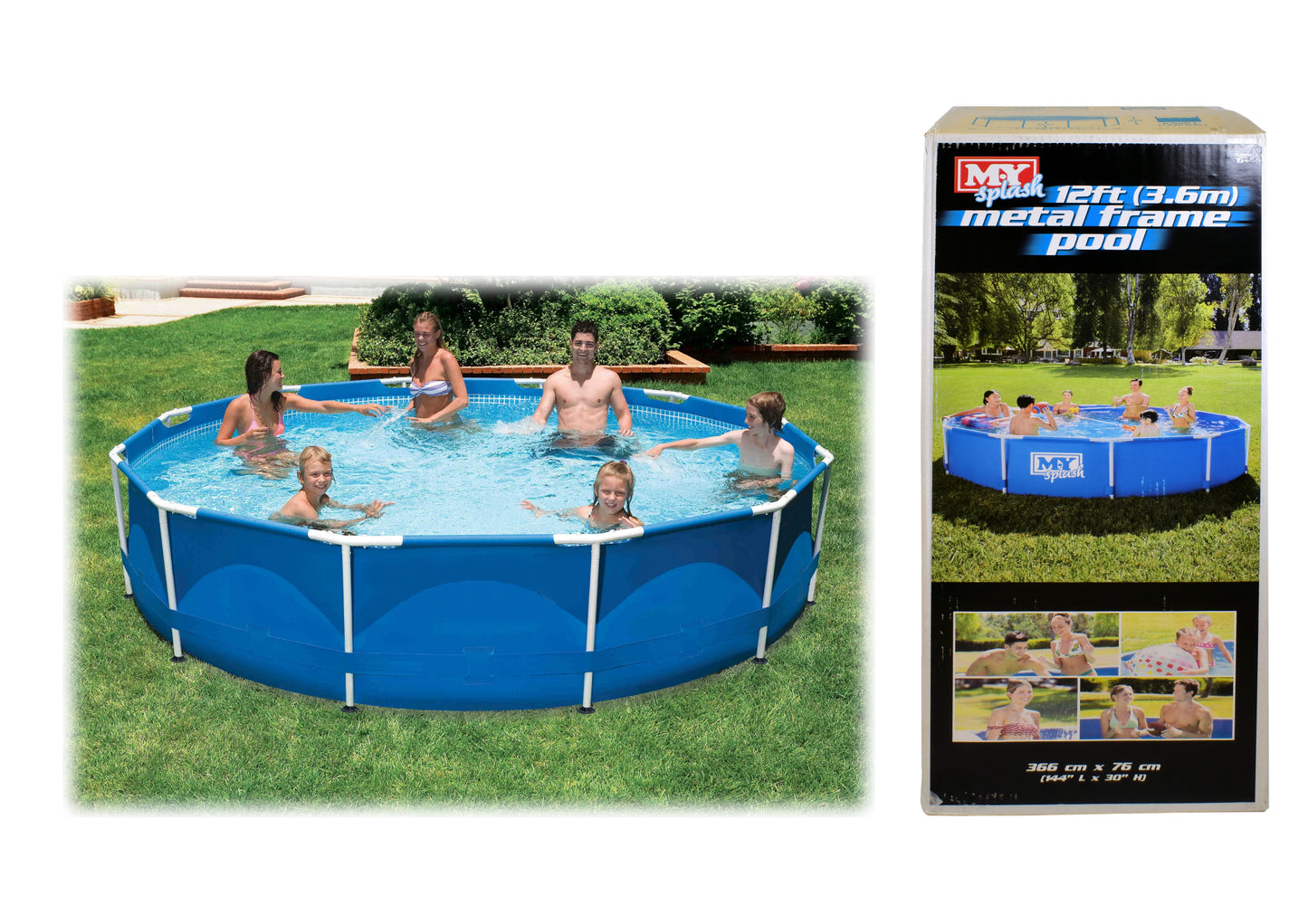 metal frame pool 12' x 30" m.y