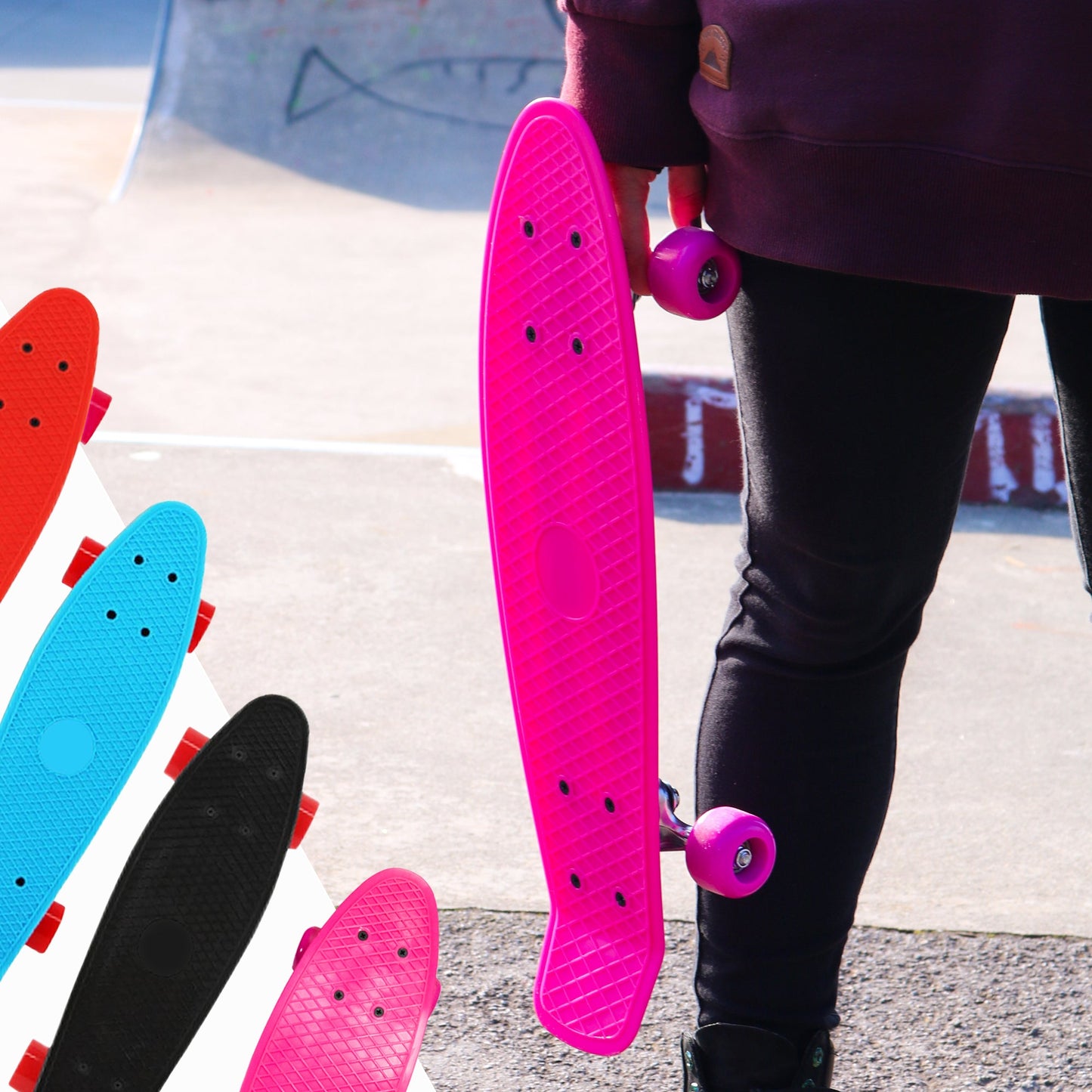 M.Y X-Skate 22" Plastic Retro Beginner Skateboard