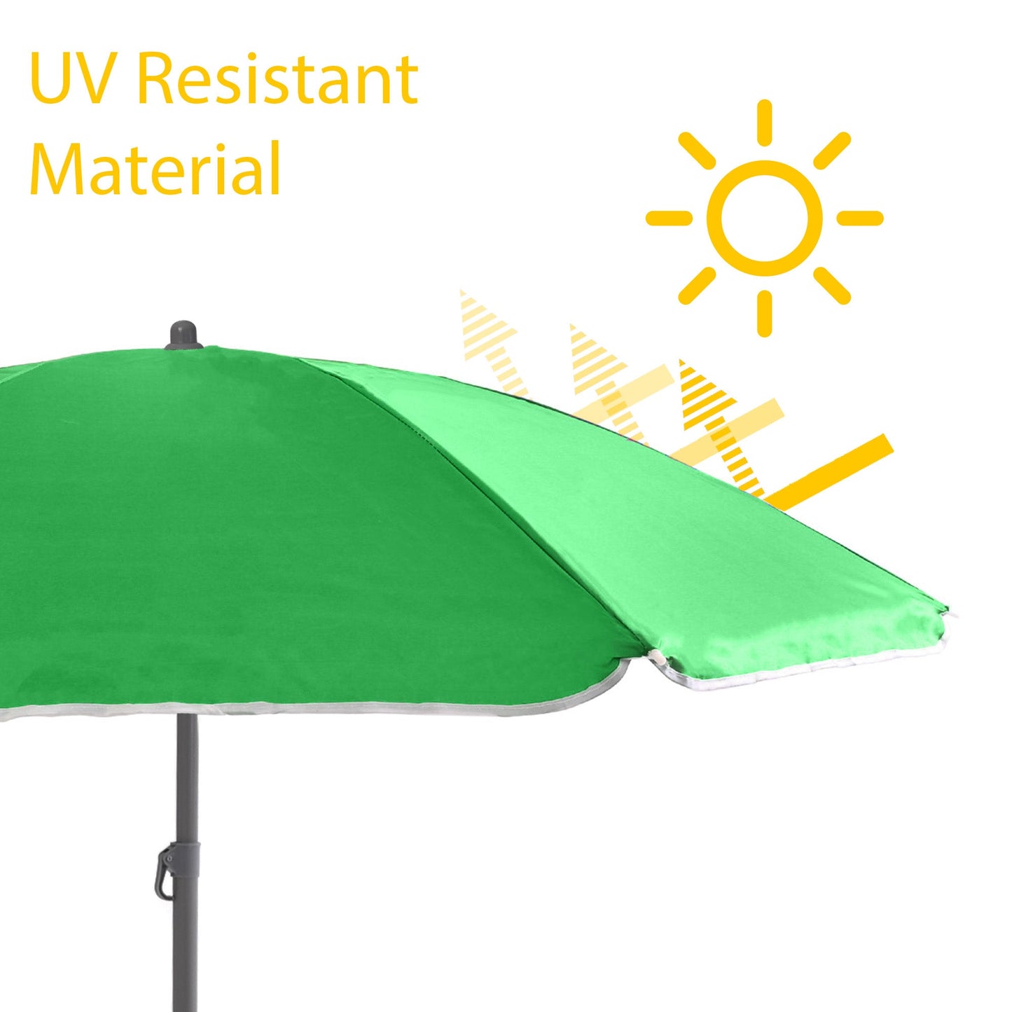 Out There! 240cm (7ft 8in) UV Resistant Adjustable Tilting Parasol with Base