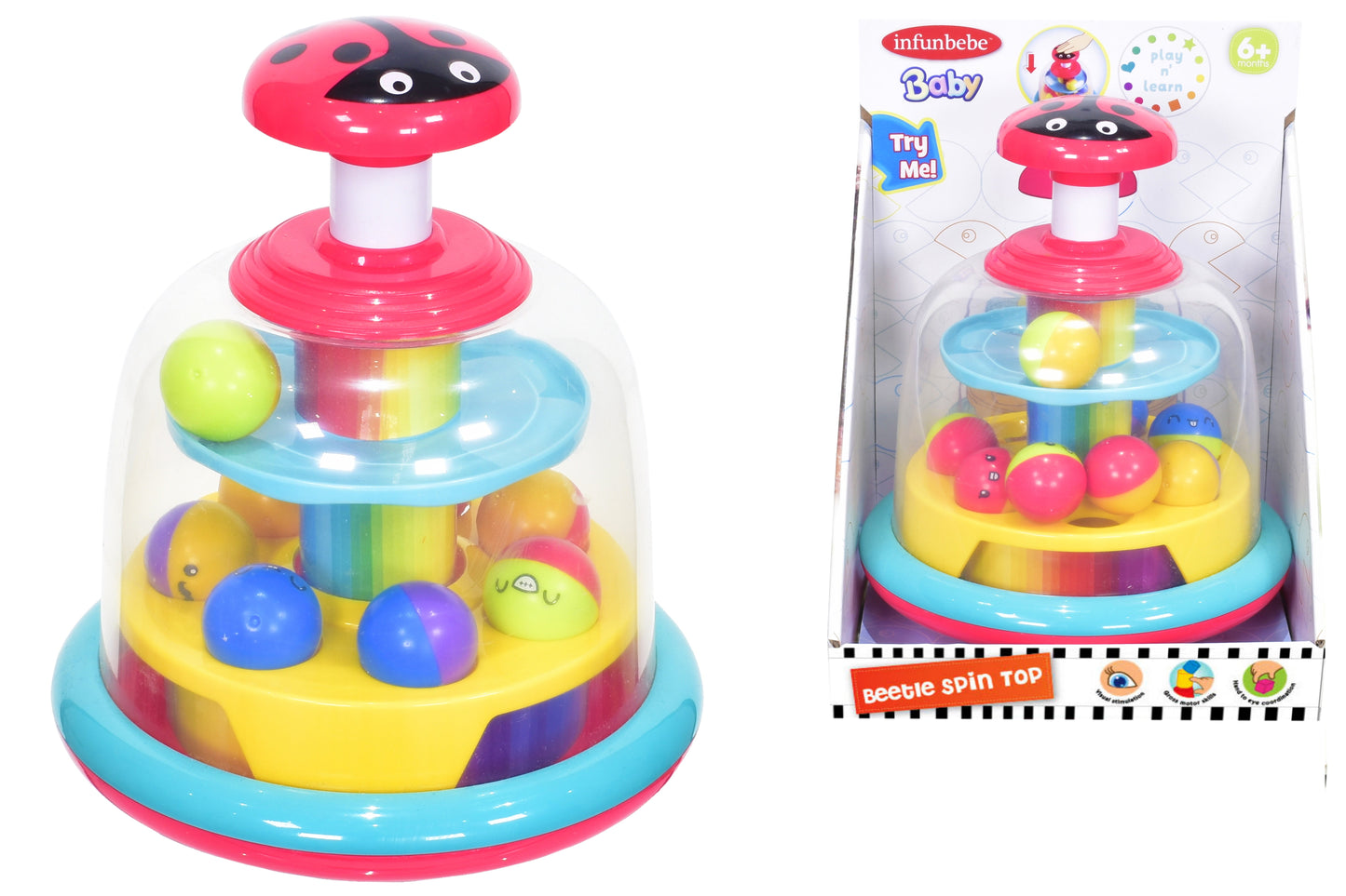 KandyToys Beetle Spin Top Baby Toy