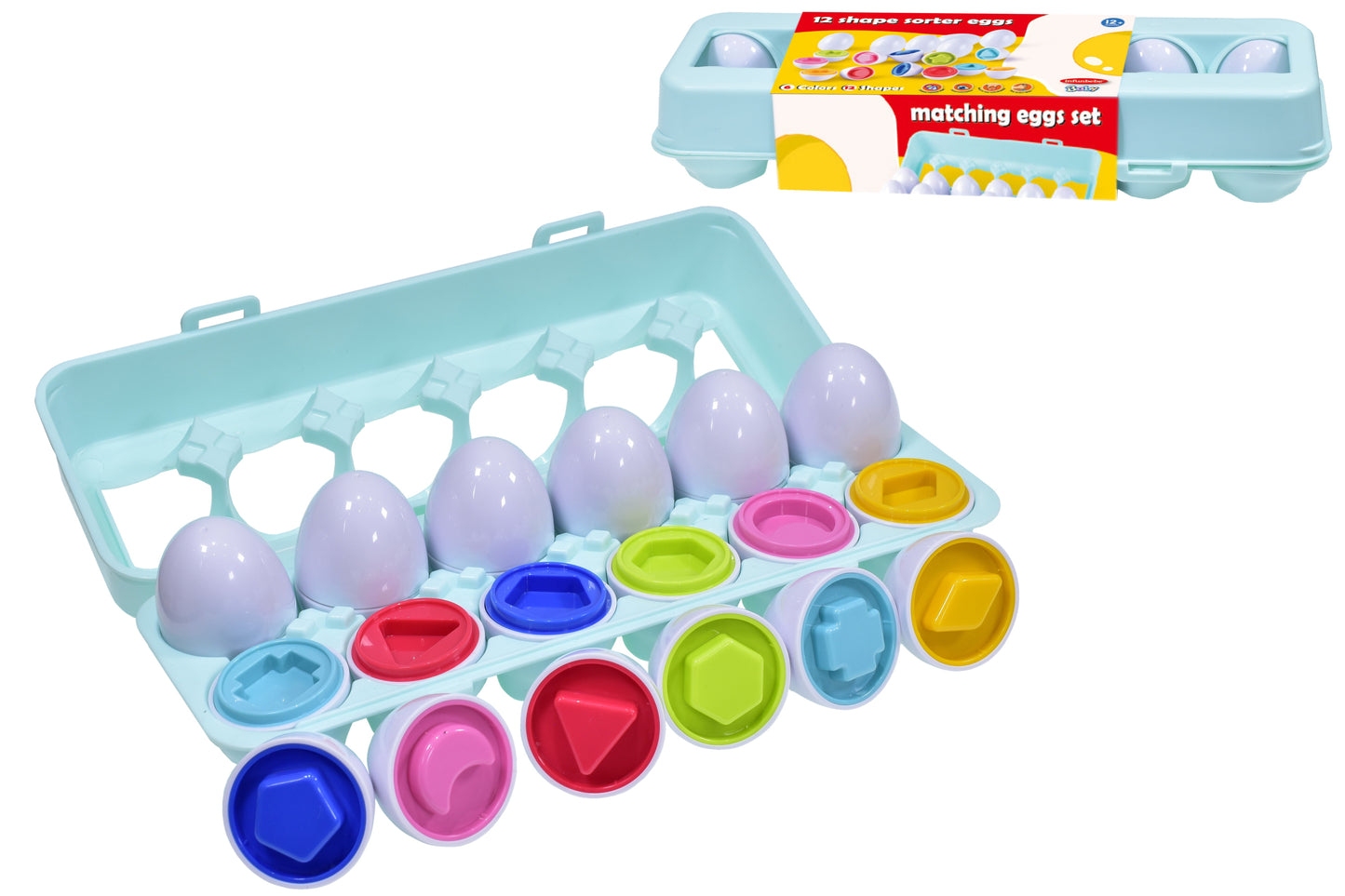 KandyToys Set of 12 Egg Shape Sorter Baby Learning Activity