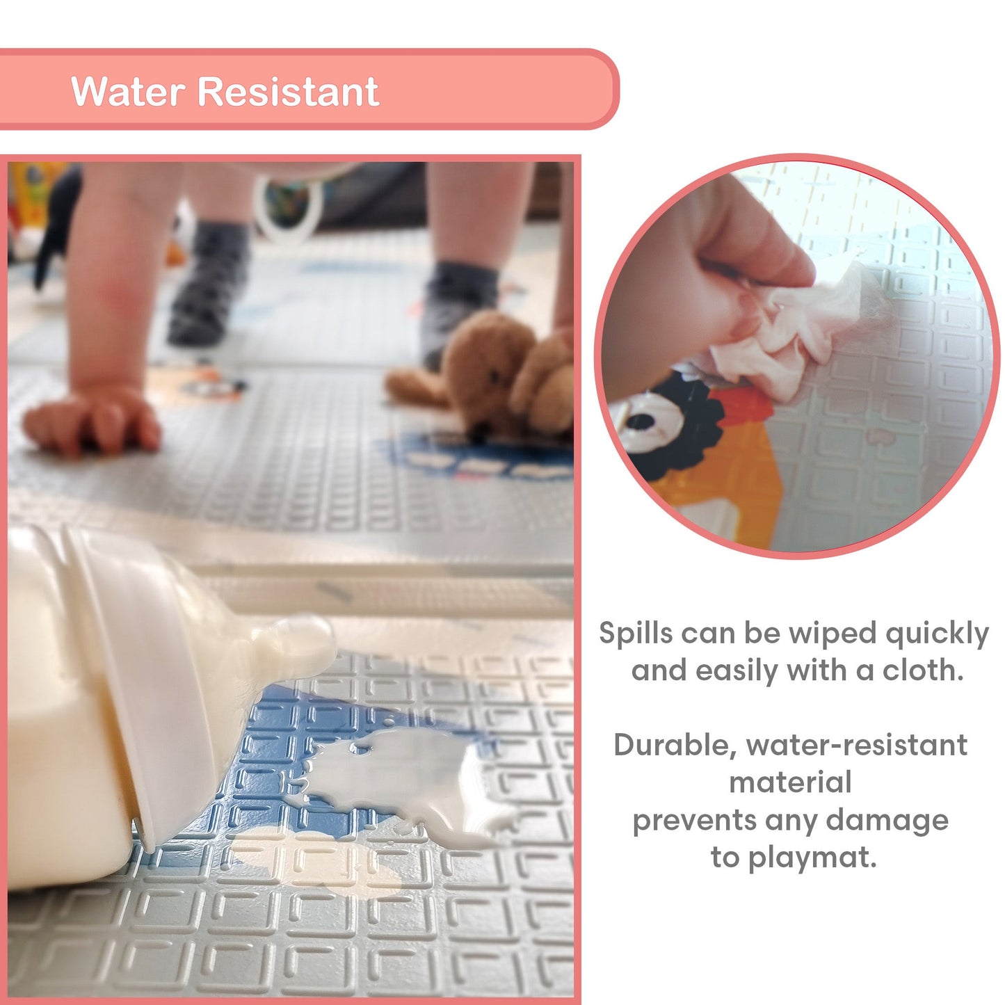 Neutral Folding Play Mat - 1.98 x 1.48m