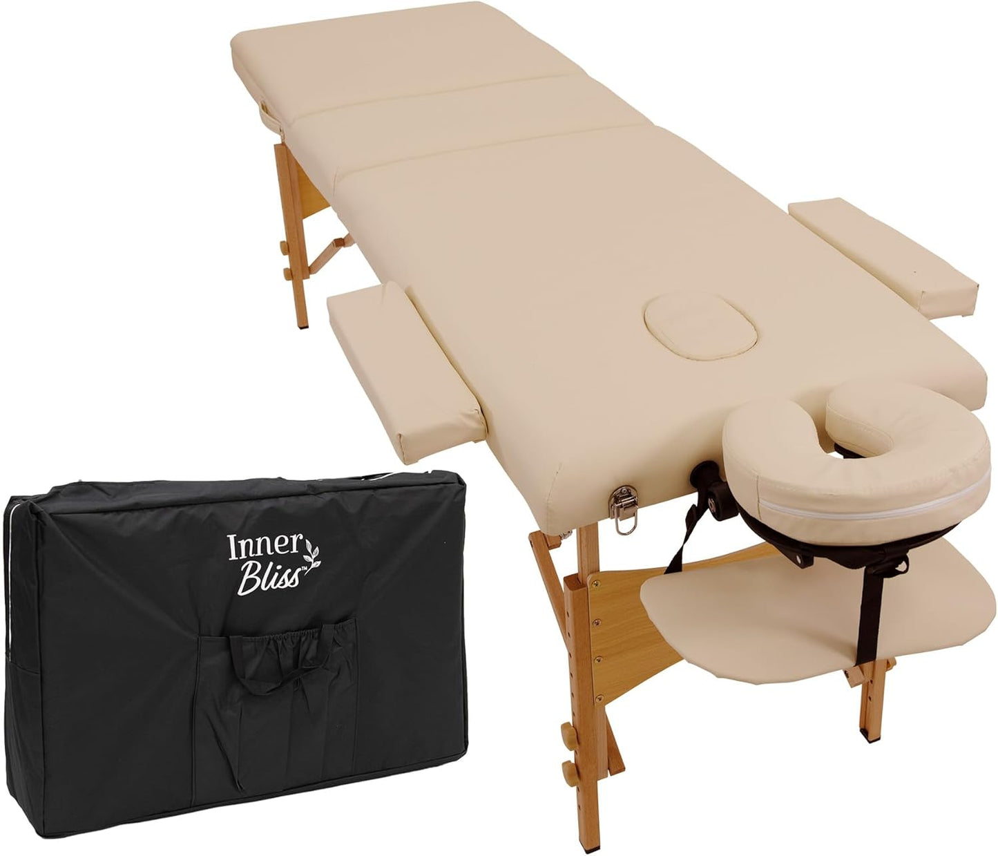 Inner Bliss Portable Massage Table 3 Section Folding Therapy Spa Bed