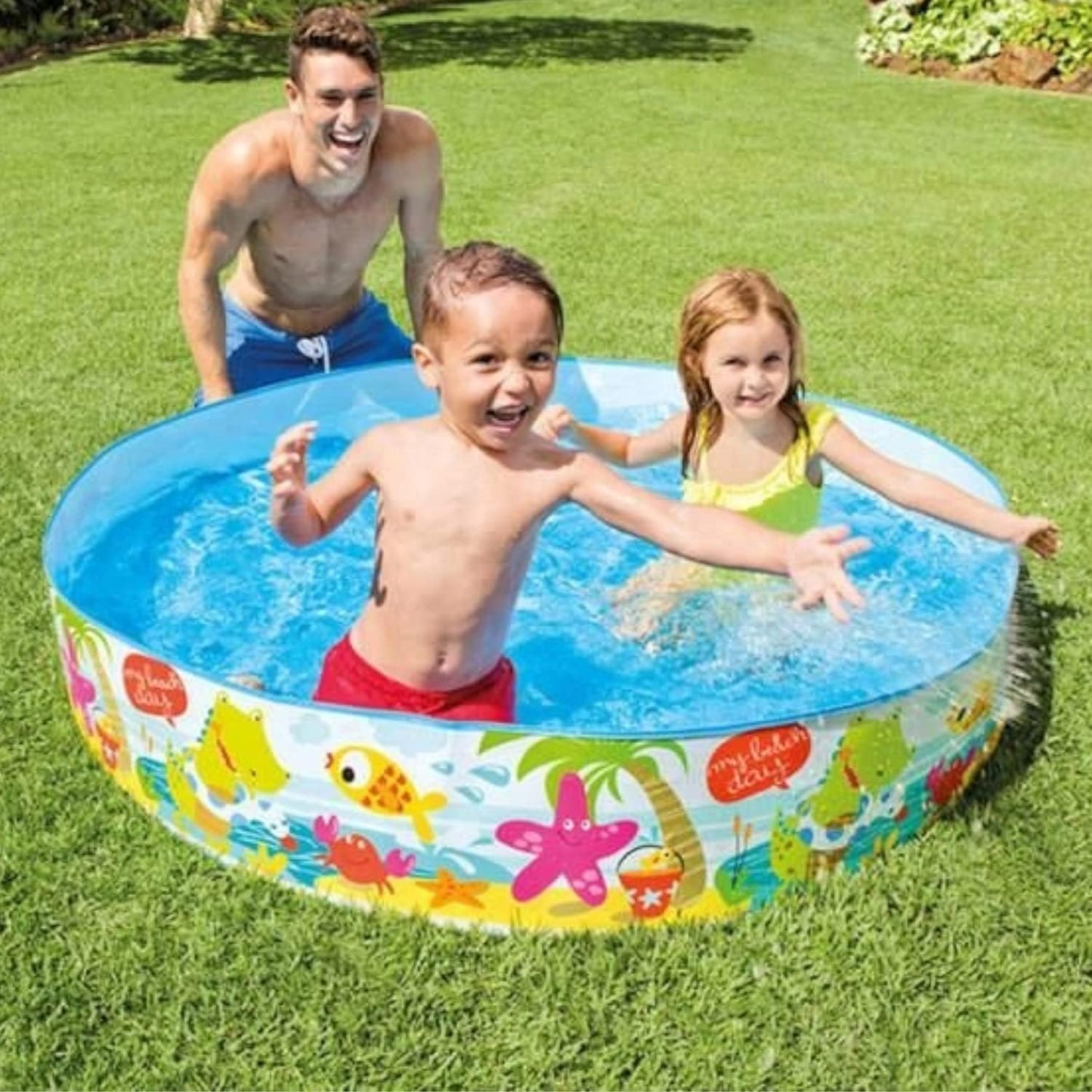 INTEX 5 ft x 10-Inch Under The Palm Trees Snap Set Pool
