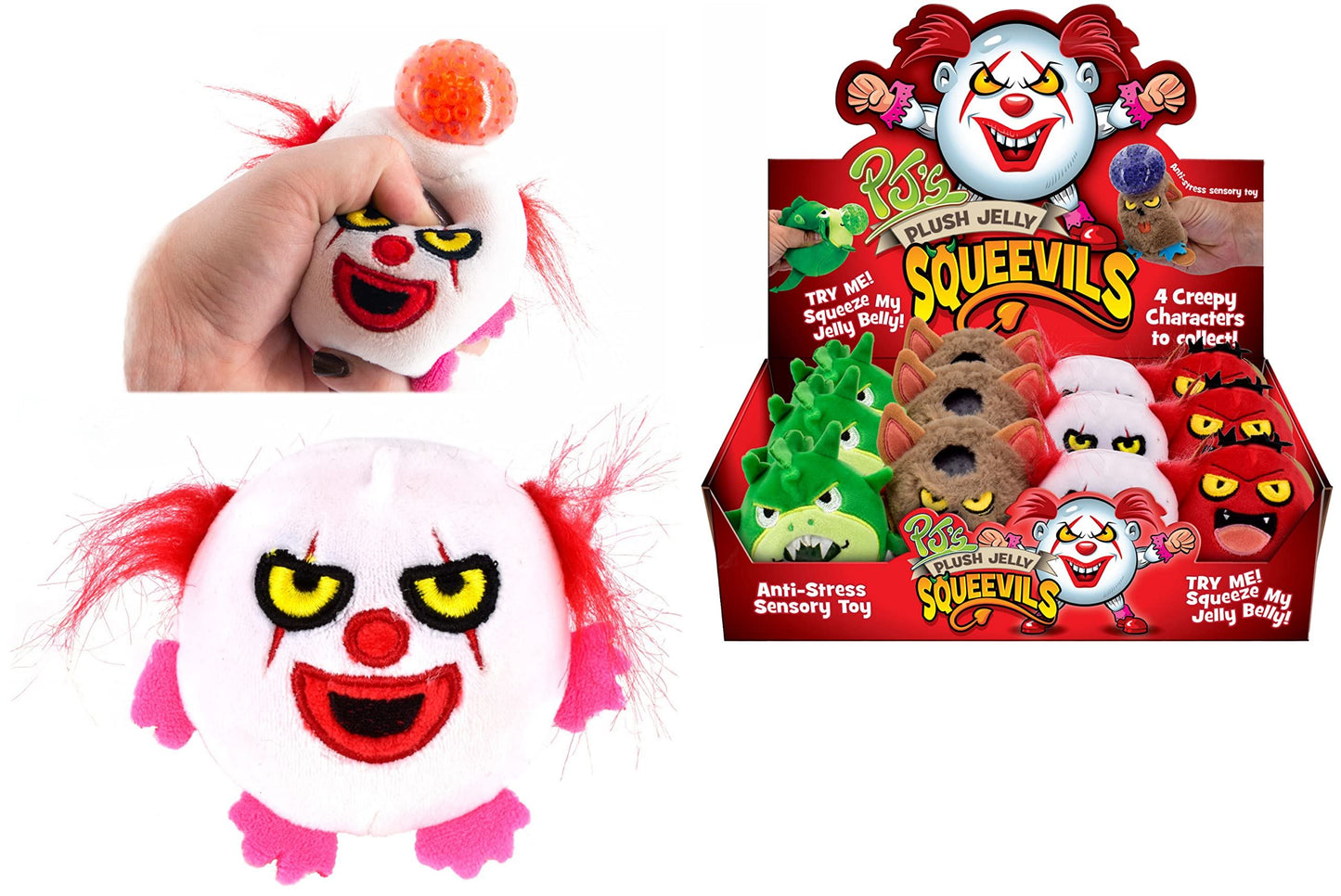 PLUSH JELLY SQUEEZERS - EVIL - IN DISPLAY BOX