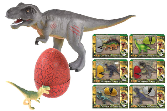 DINOSAUR WITH BABY IN EGG 6 ASSORTED IN WINDOW BOX