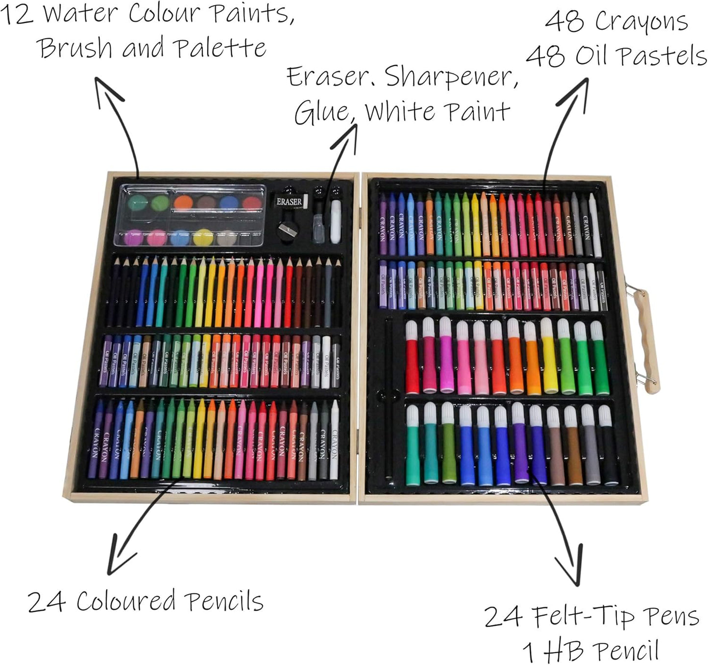 168PC ART SET IN WOODEN CARRY CASE