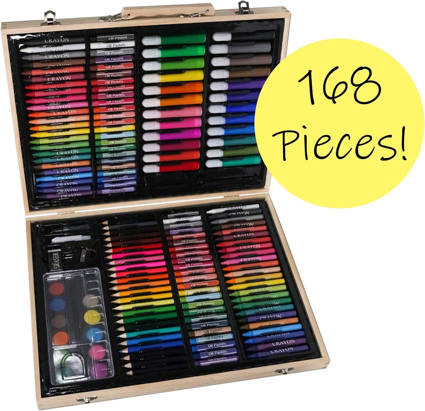 168PC ART SET IN WOODEN CARRY CASE