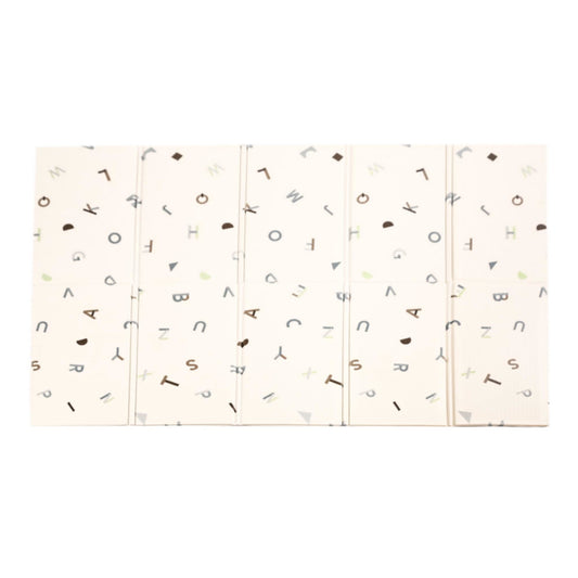 KandyToys 1.98m x 1.48m Folding Alphabet Baby Mat | Thick Padded XPE Baby Crawl Mat | Waterproof | Safe