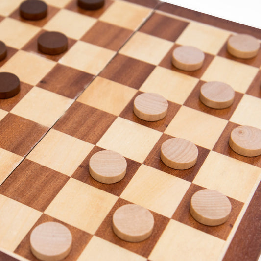 M.Y Premium 15" Wooden Magnetic Chess Set | Traditional Chess Board Game with Draughts for Kids & Adults