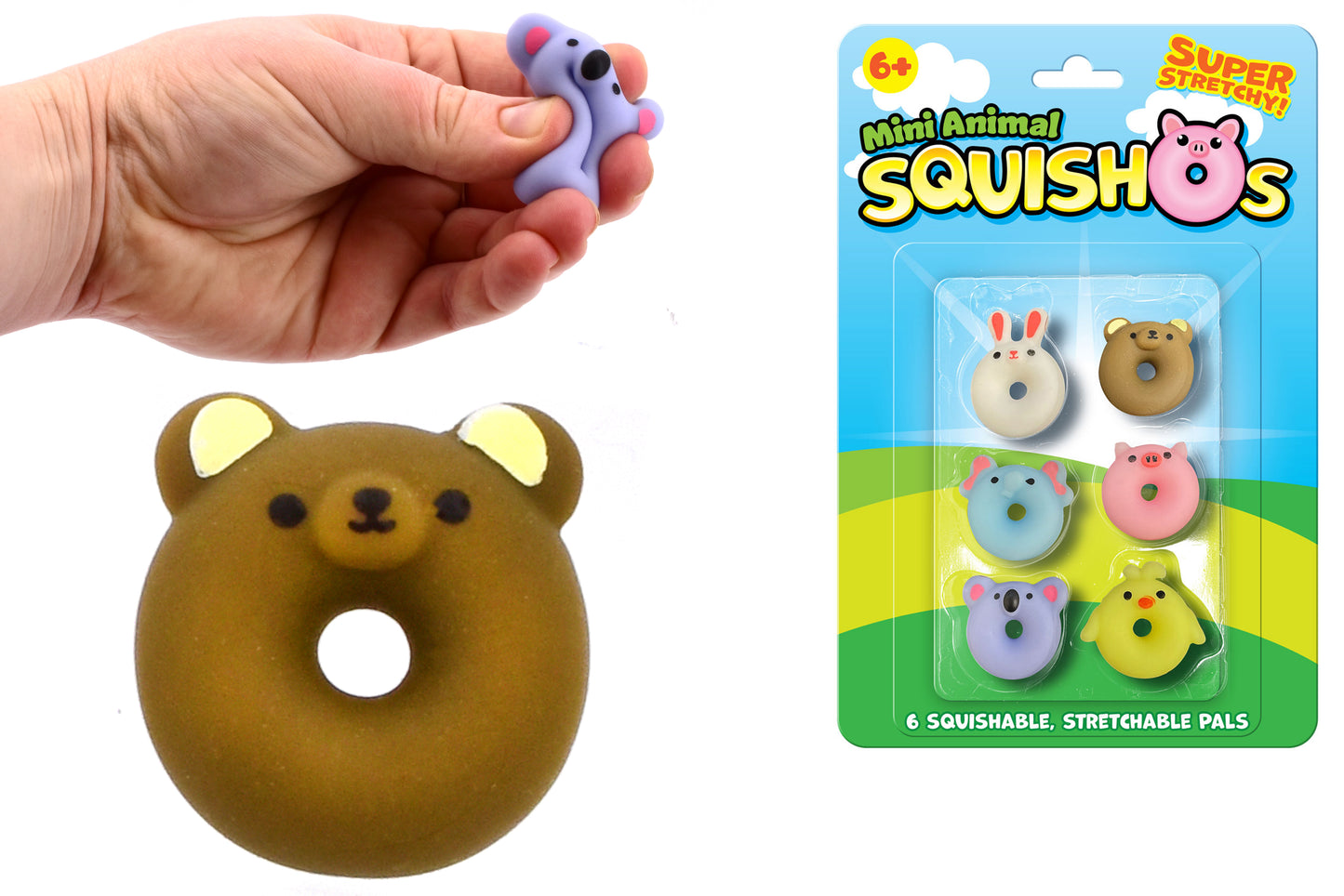 6PC SQUISHY ANIMALS - BLISTERCARD