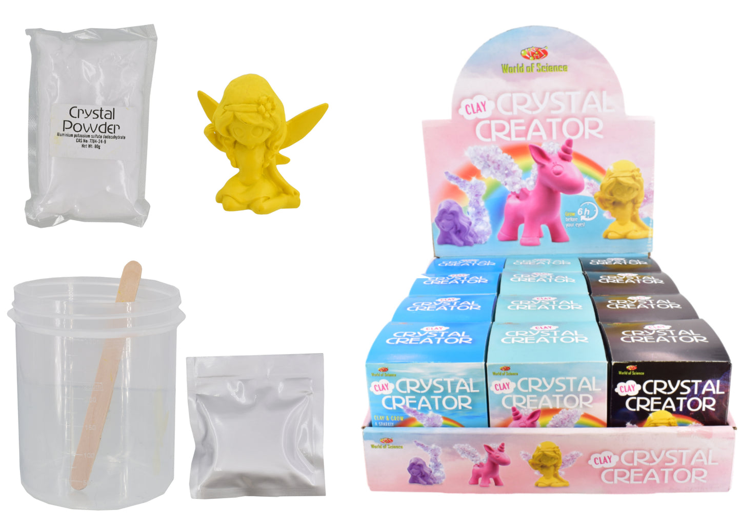 CLAY CRYSTAL GROW UNICORN FAIRY MERMAID - DISPLAY