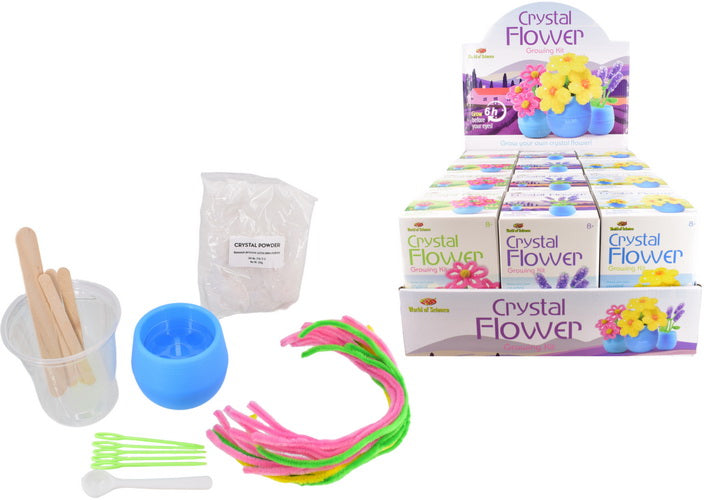 CRYSTAL GROWING FLOWER KIT - 3 COLOURS - DISPLAY