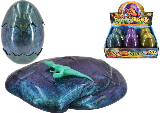 METALLIC LARGE DINO EGG PUTTY IN DISPLAY BOX