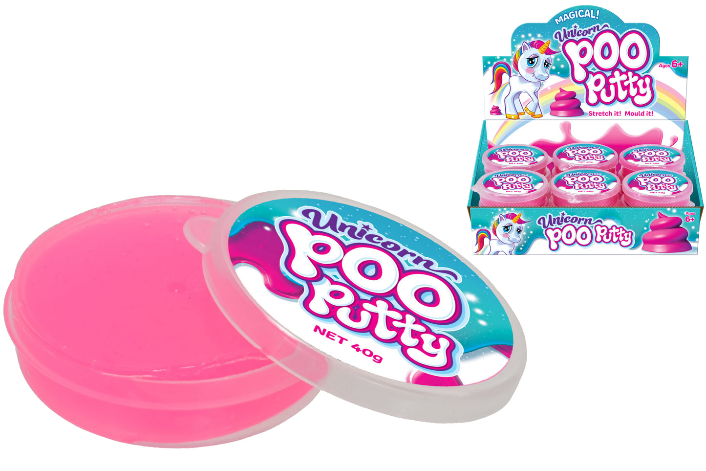 40G UNICORN POO PUTTY IN DISPLAY BOX