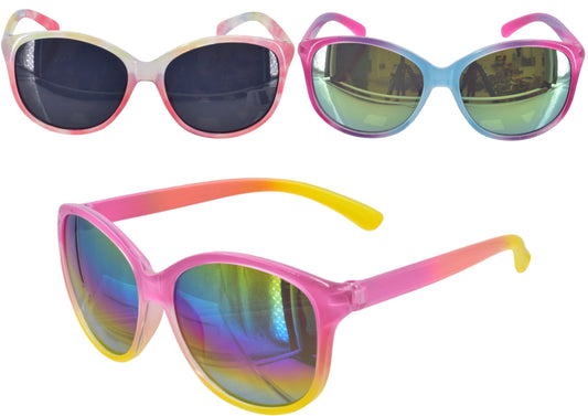 GIRLS PLASTIC FRAME SUNGLASSES (3 ASSORTED)