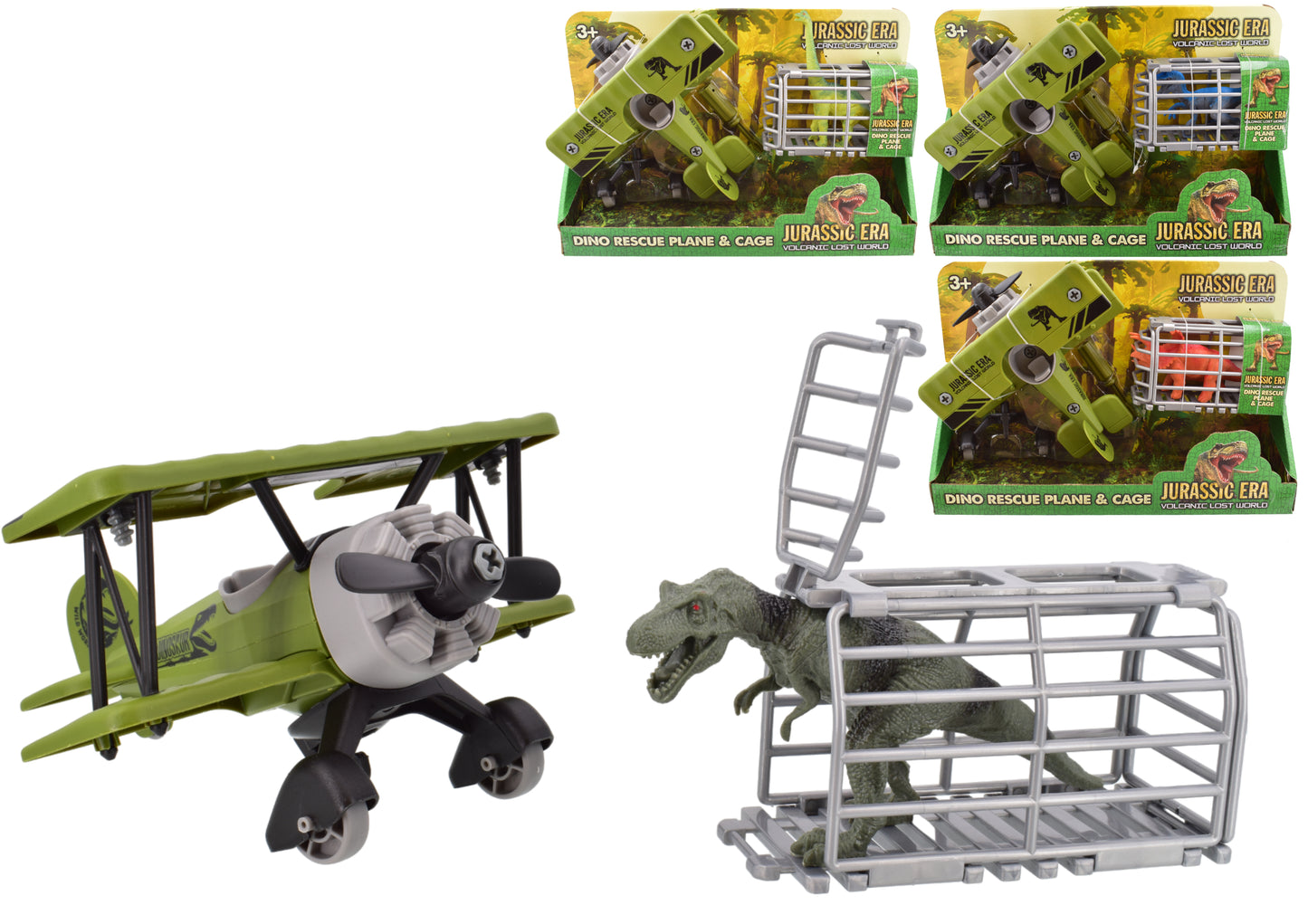 PLANE AND DINO IN CAGE 4 ASSORTED OPEN TOUCH BOX