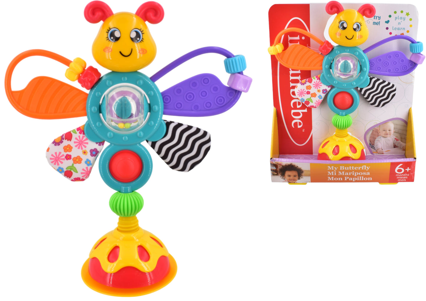 KandyToys Light Up Musical Bee Baby Sensory Toy Teether Rattle