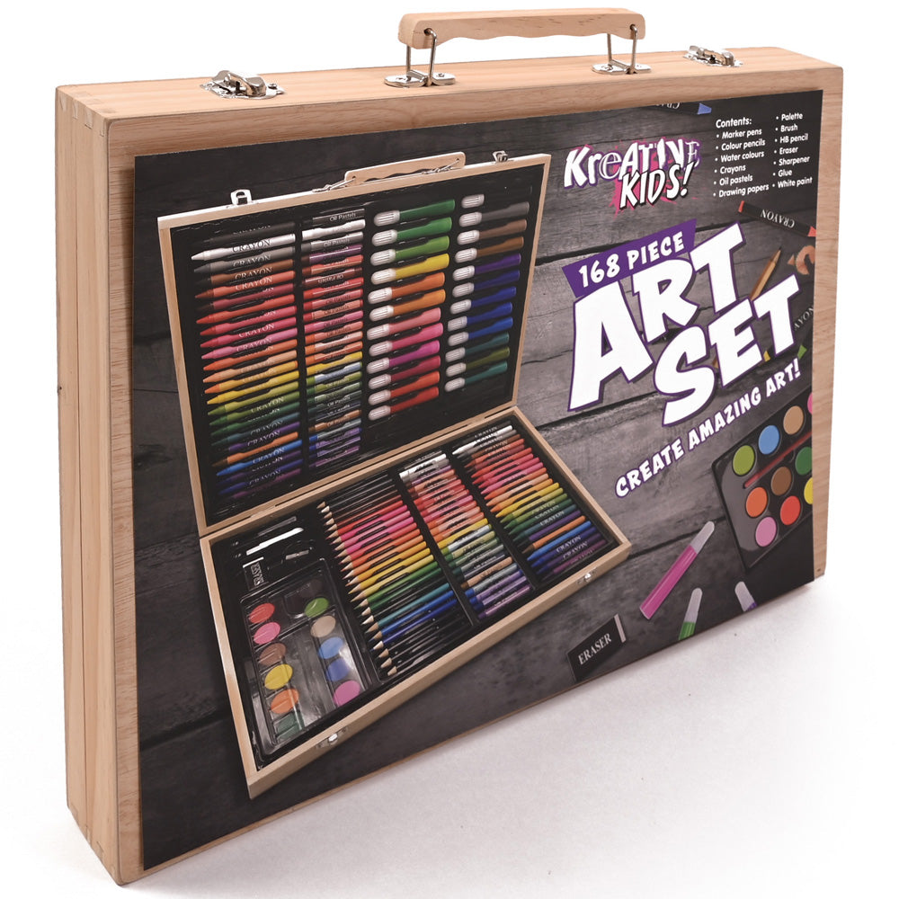 168PC ART SET IN WOODEN CARRY CASE