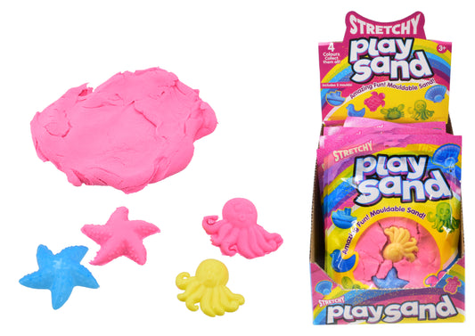 PLAY SAND 150G WITH MOULDS IN DISPLAY BOX (4 ASST)