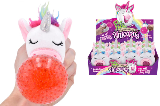 PLUSH JELLY SQUEEZERS - UNICORNS IN DISPLAY BOX