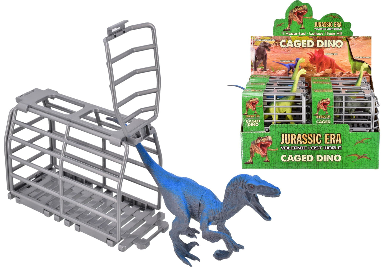 10" DINOSAURS (6 ASSORTED) IN DISPLAY BOX