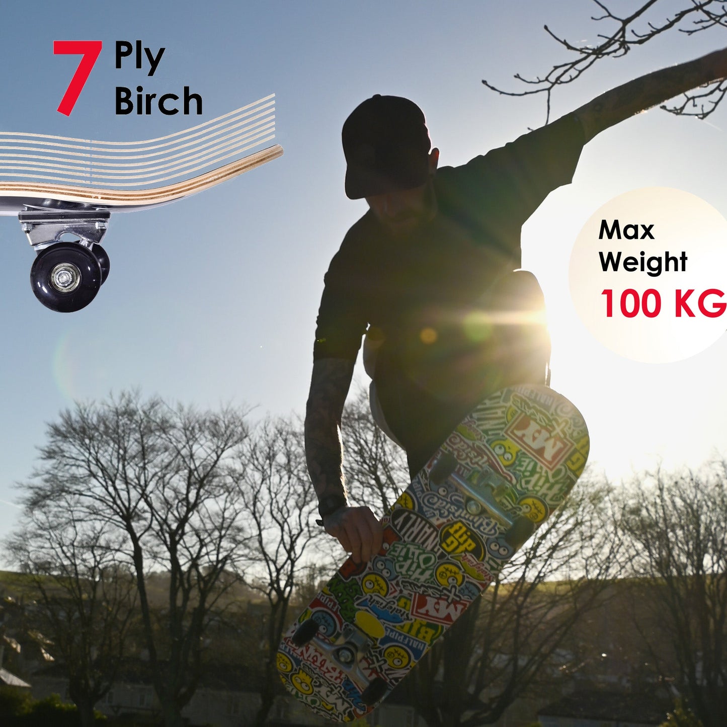 31" Double Kick Skateboard