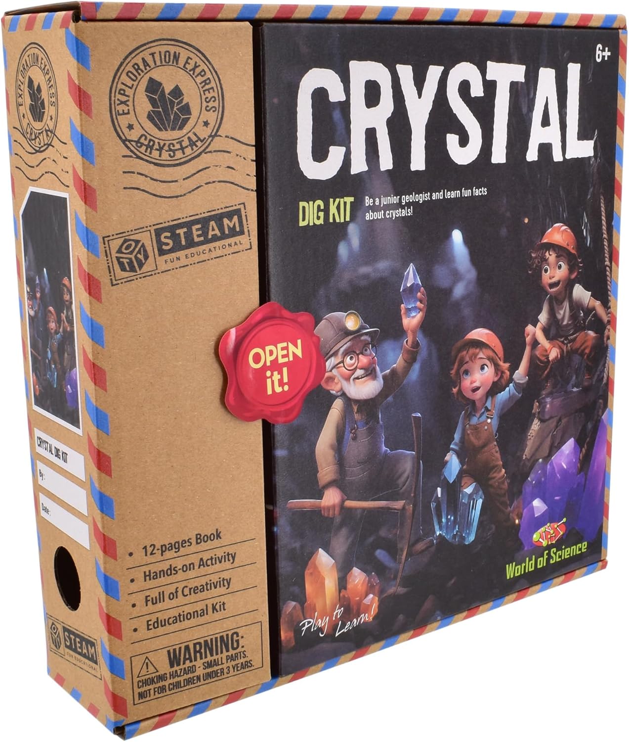 CRYSTALS DIG KIT IN COLOUR BOX