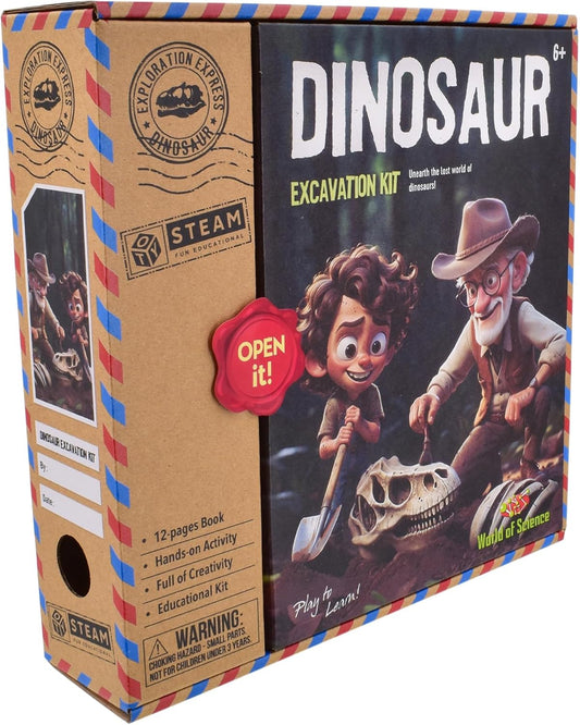 DINOSAUR EXCAVATION KIT IN COLOUR BOX