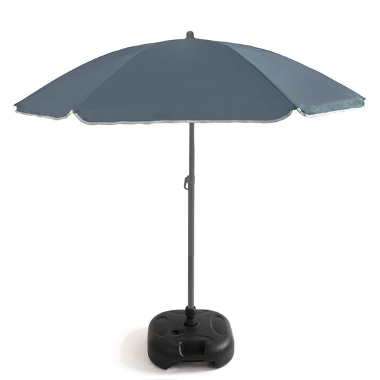 Out There! 240cm (7ft 8in) UV Resistant Adjustable Tilting Parasol with Base