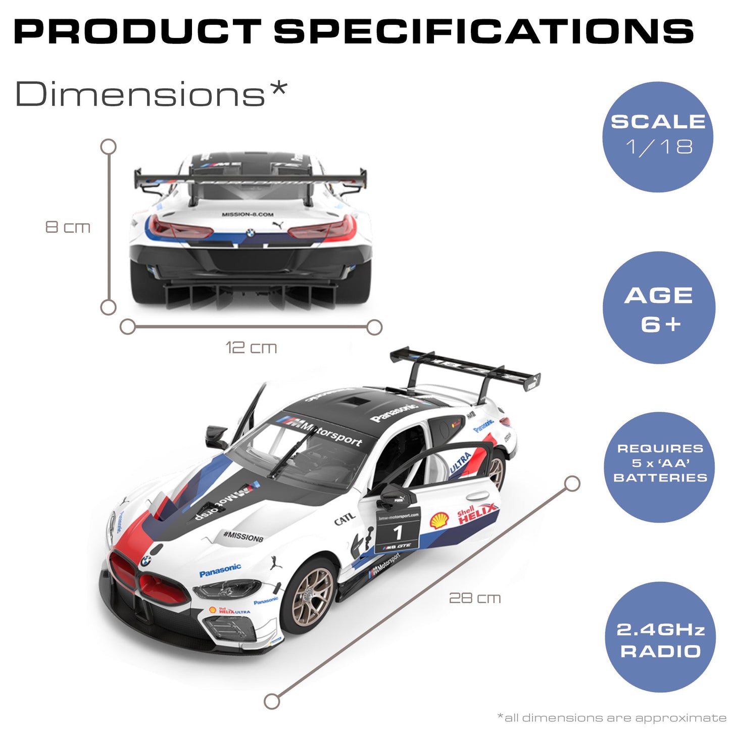 R/C 1:18 BMW M8 Competition Build Your Own Kit