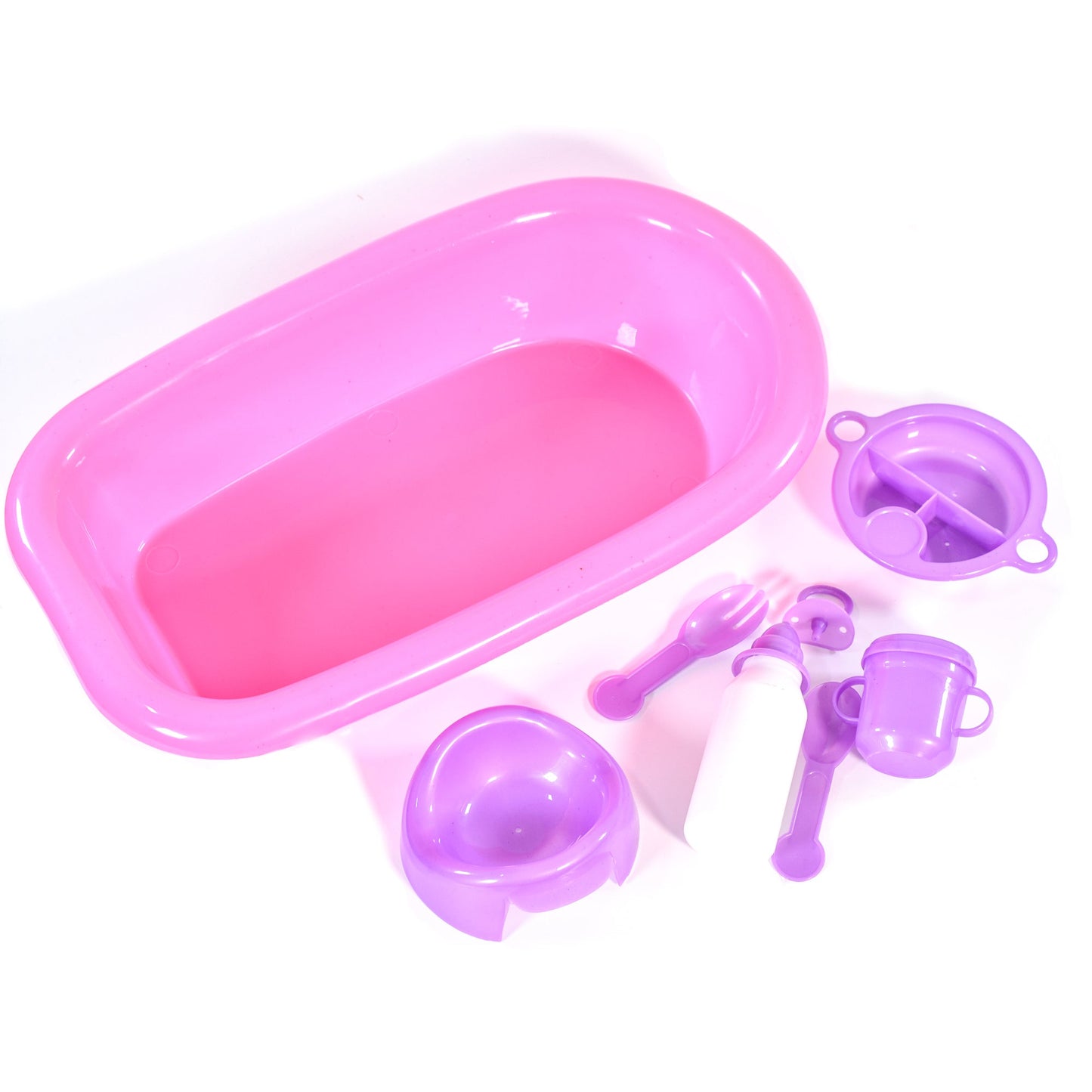 Baby Doll Bath and Bottle 8 Piece Toy Bath Time Set