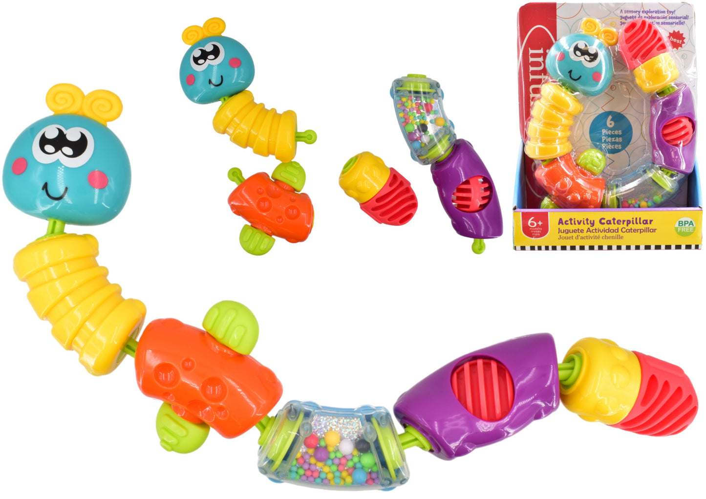 KandyToys Light Up Musical Bee Baby Sensory Toy Teether Rattle