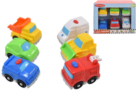 KandyToys Baby Toys 6 Piece Mini Rescue Car Set