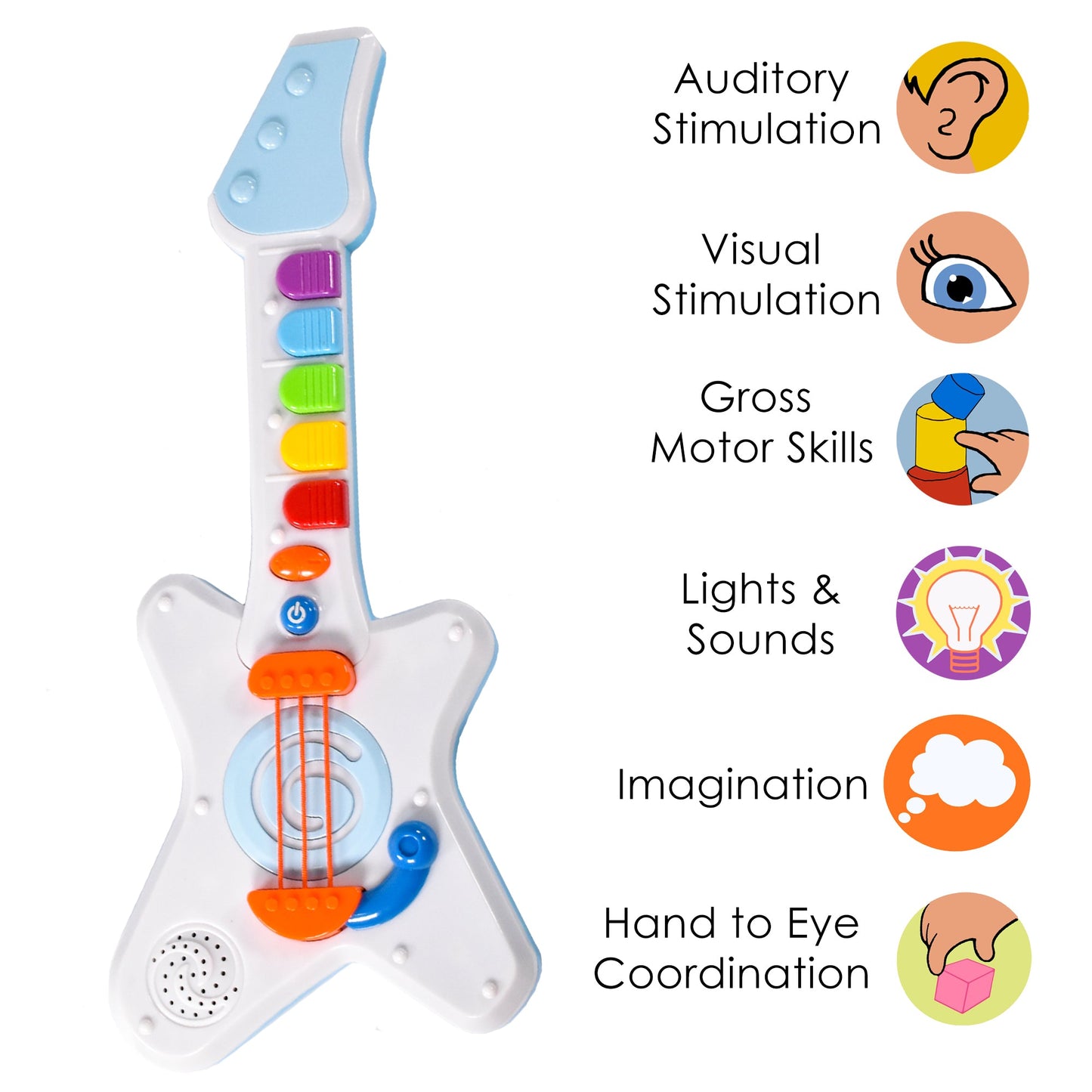 KandyToys Rock N Roll Light Up & Sounds Guitar Kids Toy | Toddler Toys