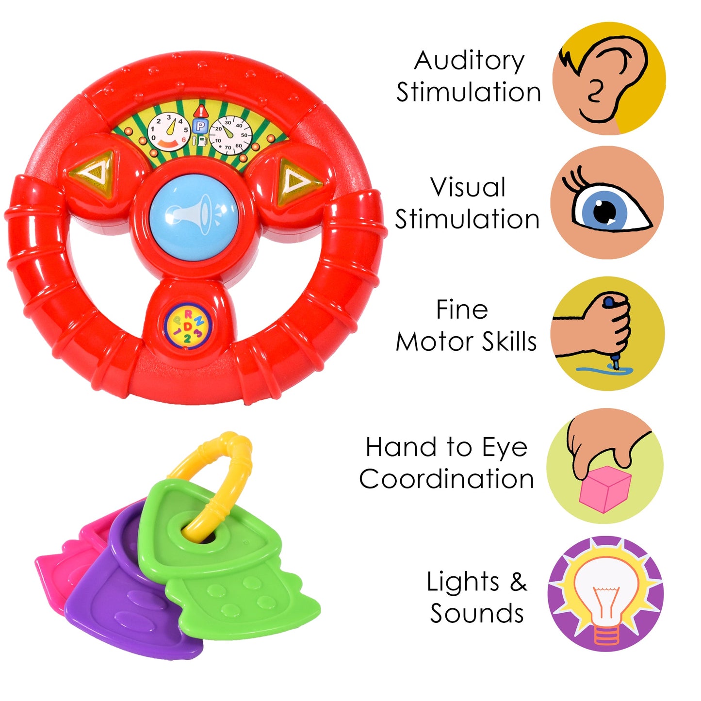 KandyToys Baby Steering Wheel and Keys