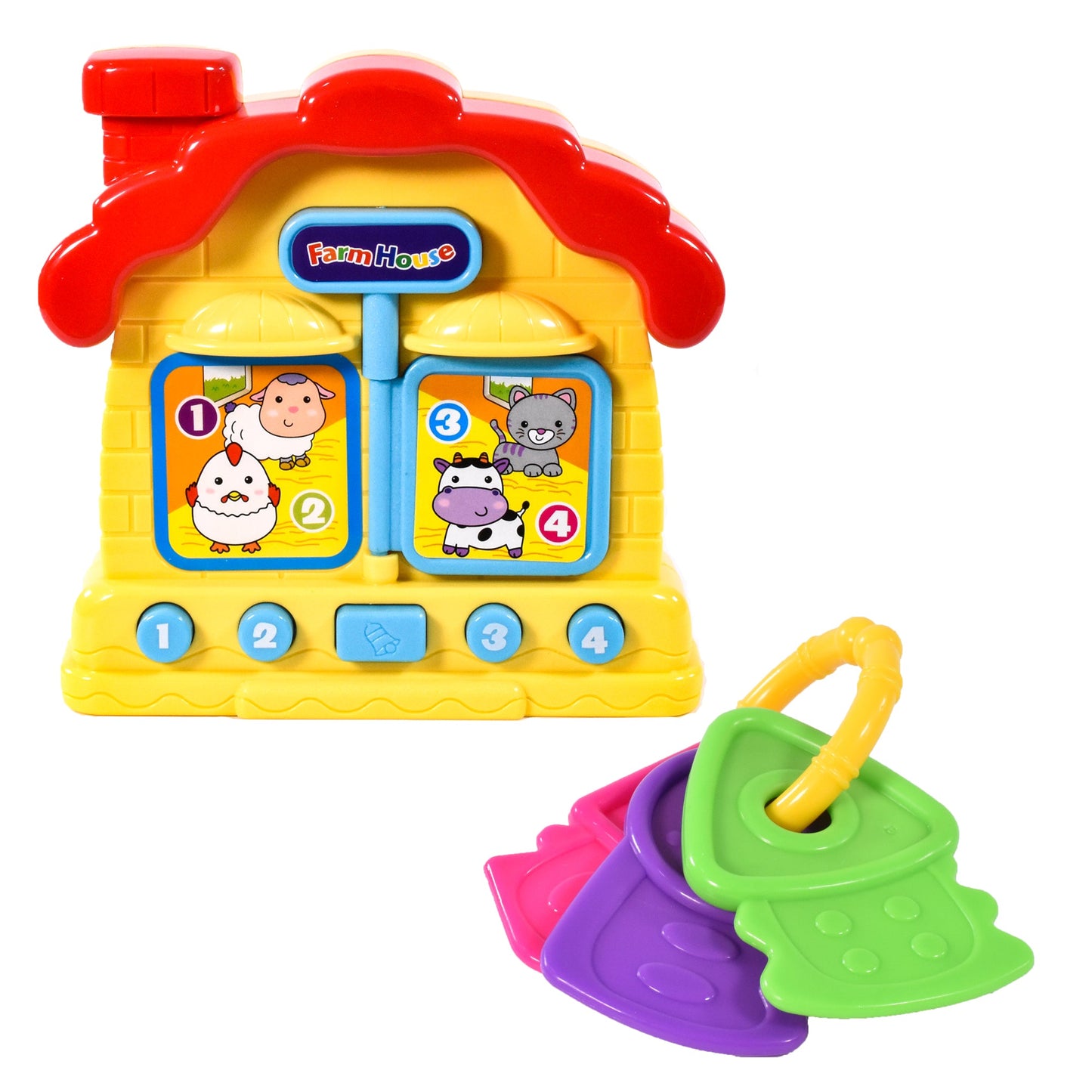 KandyToys Animal Farm House and Keys with Lights & Sound