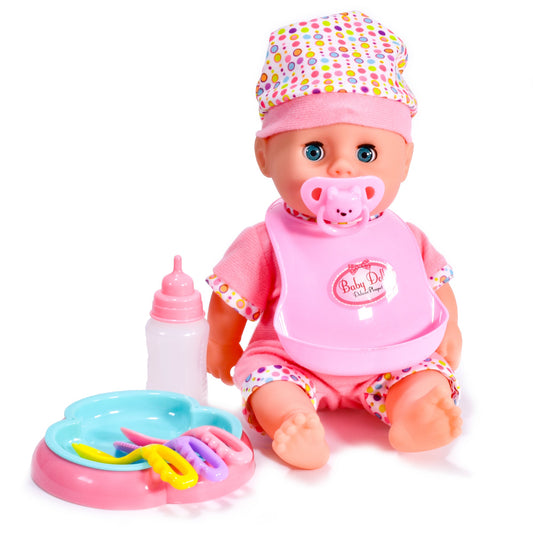 KandyToys Drink & Wet Baby Doll Set with Bottle & Doll Accessories