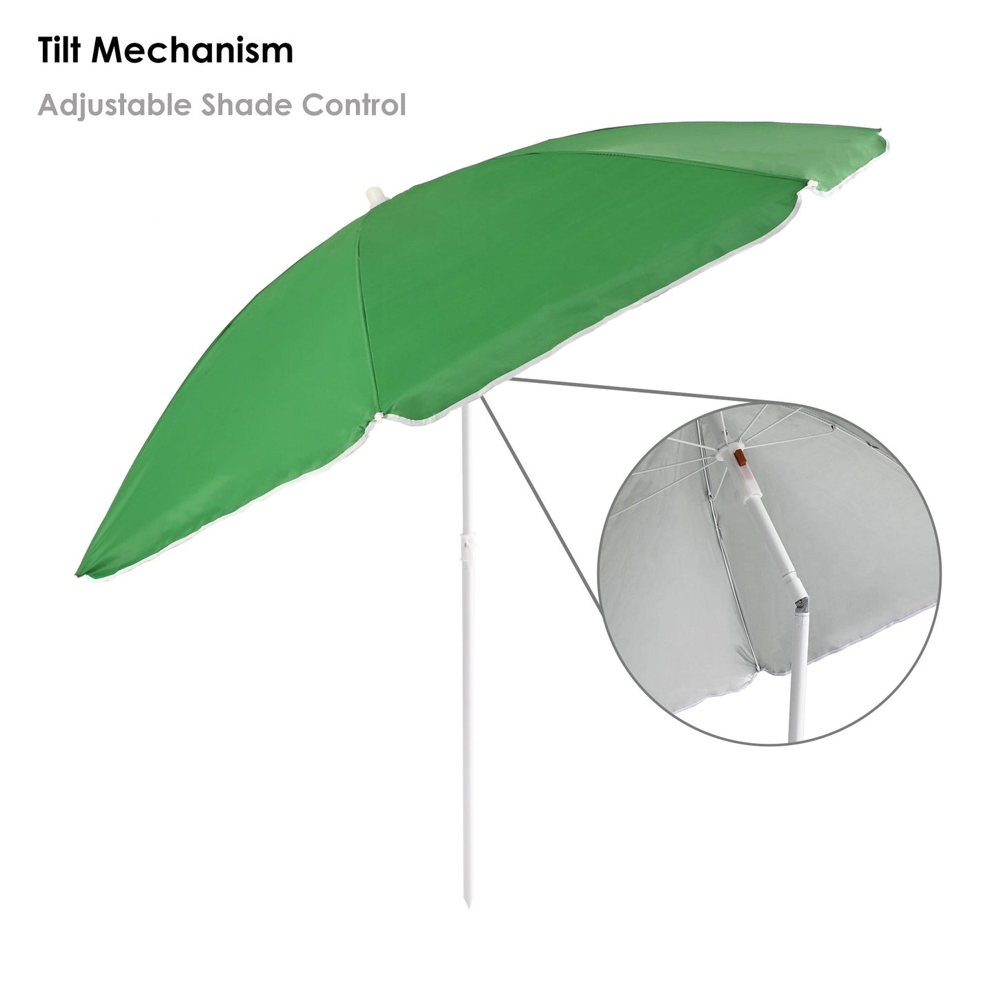 Out There! Blue 1.6m Garden Parasol Umbrella Sun Shade with Adjustable Height Tilt Function and UPF40+ Protection