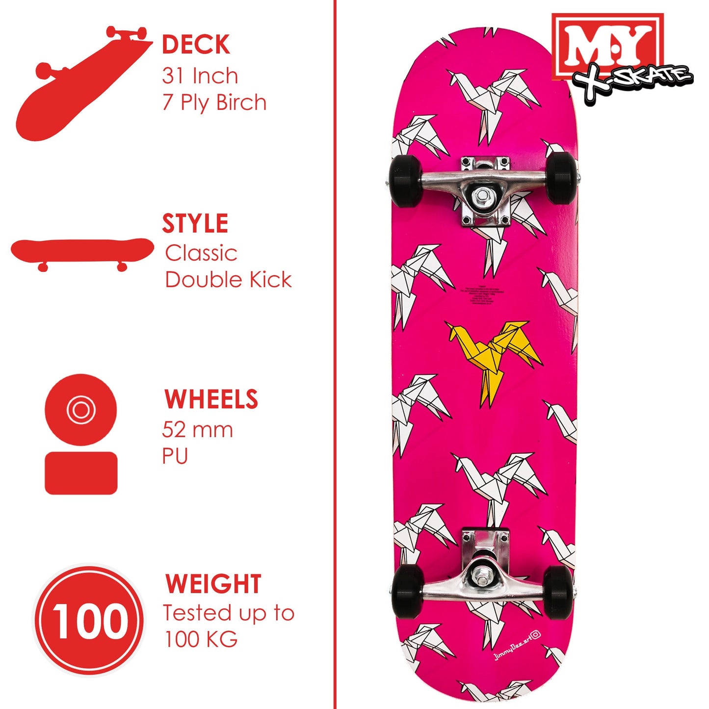 31" Double Kick Skateboard