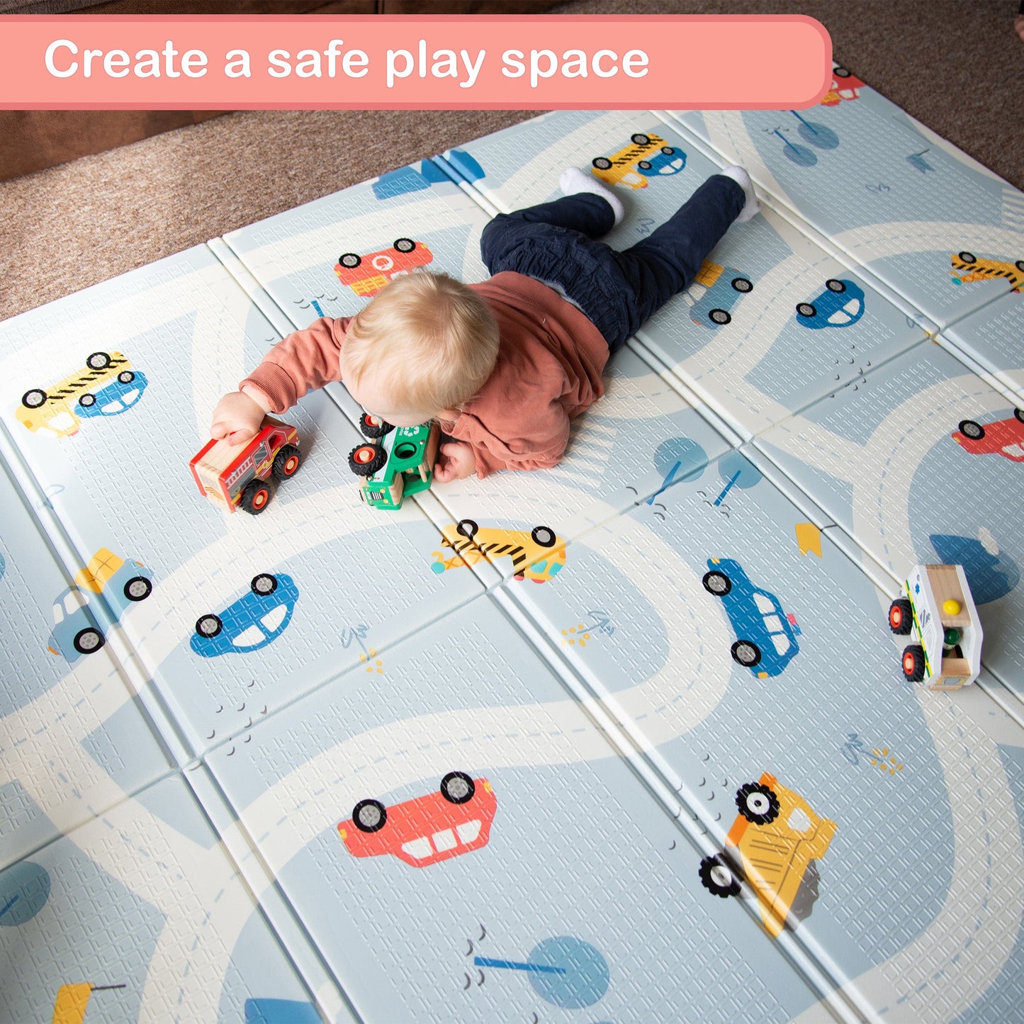 Car Folding Play Mat  - 1.98 x 1.48m